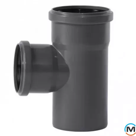 Тройник канализационный Ostendorf HT-Safe 90/75*87˚, Вид канализации: Внутренняя, Тип канализации: Простая, Градус (град.): 90, Модификация: 90/75х87, Цвет: Темно-серый, Диаметр (мм): 90, Материал: Полипропилен PPR, фото 