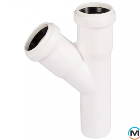 Тройник канализационный Ostendorf HT-Safe white 32/32*45˚, Вид канализации: Внутренняя, Тип канализации: Простая, Градус (град.): 45, Модификация: 32/32х45, Цвет: Белый, Диаметр (мм): 32, Материал: Полипропилен PPR, фото 