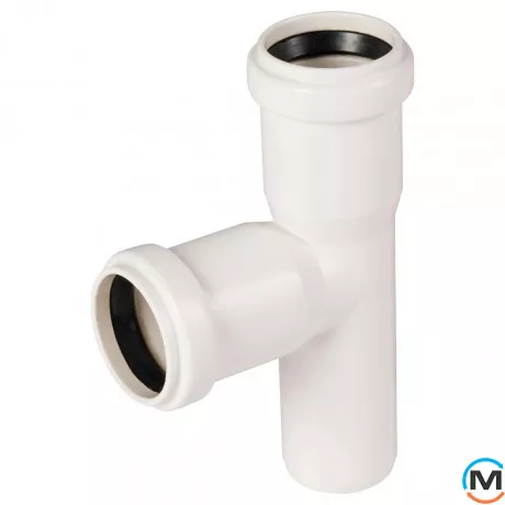 Тройник канализационный Ostendorf HT-Safe white 32/32*87˚, Вид канализации: Внутренняя, Тип канализации: Простая, Градус (град.): 90, Модификация: 32/32х87, Цвет: Белый, Диаметр (мм): 32, Материал: Полипропилен PPR, фото 