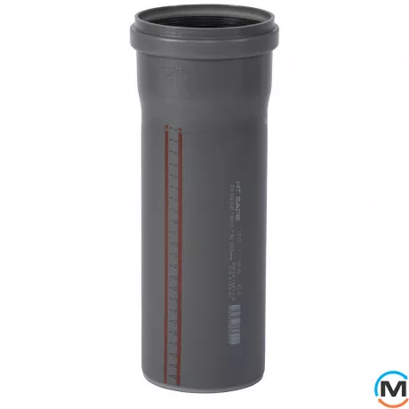 Труба каналізаційна Ostendorf HT-Safe 110*250, Варіант: З розтрубом, Вид каналізації: Внутрішня, Тип каналізації: Проста, Колір: Темно-сірий, Діаметр (мм): 100, Товщина стінки (мм): 2.7, Довжина (мм): 250, Матеріал: Поліпропілен PPR, фото 