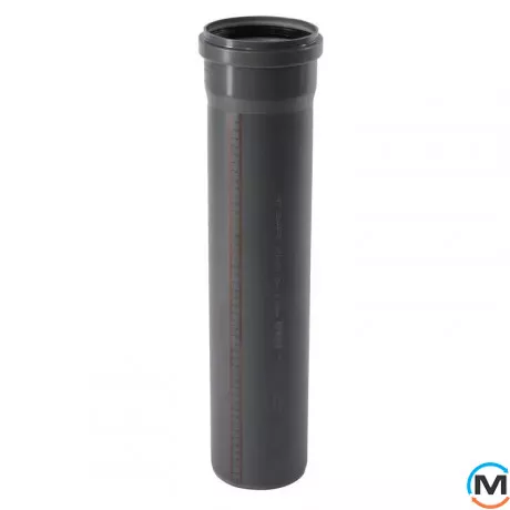 Труба каналізаційна Ostendorf HT-Safe 125*1500, Варіант: З розтрубом, Вид каналізації: Внутрішня, Тип каналізації: Проста, Колір: Темно-сірий, Діаметр (мм): 125, Товщина стінки (мм): 3.1, Довжина (мм): 1500, Матеріал: Поліпропілен PPR, фото 