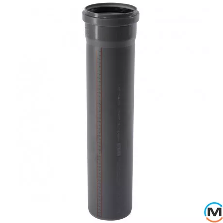 Труба каналізаційна Ostendorf HT-Safe 125*2000, Варіант: З розтрубом, Вид каналізації: Внутрішня, Тип каналізації: Проста, Колір: Темно-сірий, Діаметр (мм): 125, Товщина стінки (мм): 3.1, Довжина (мм): 2000, Матеріал: Поліпропілен PPR, фото 