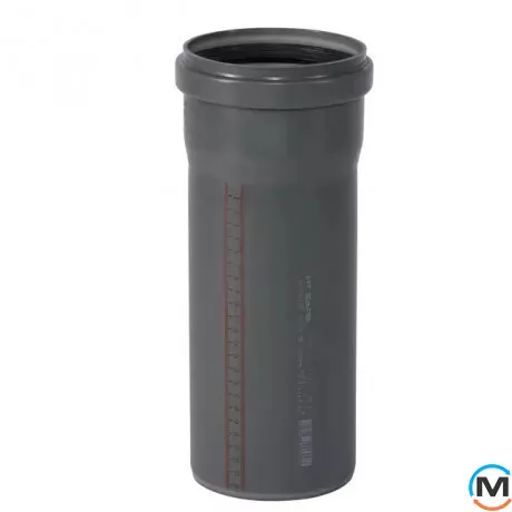 Труба каналізаційна Ostendorf HT-Safe 125*250, Варіант: З розтрубом, Вид каналізації: Внутрішня, Тип каналізації: Проста, Колір: Темно-сірий, Діаметр (мм): 125, Товщина стінки (мм): 3.1, Довжина (мм): 250, Матеріал: Поліпропілен PPR, фото 