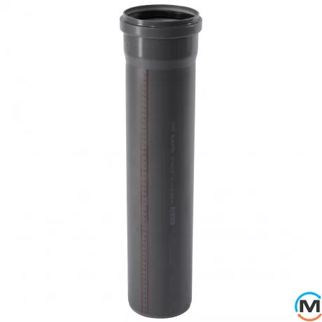 Труба каналізаційна Ostendorf HT-Safe 125*3000, Варіант: З розтрубом, Вид каналізації: Внутрішня, Тип каналізації: Проста, Колір: Темно-сірий, Діаметр (мм): 125, Товщина стінки (мм): 3.1, Довжина (мм): 3000, Матеріал: Поліпропілен PPR, фото 