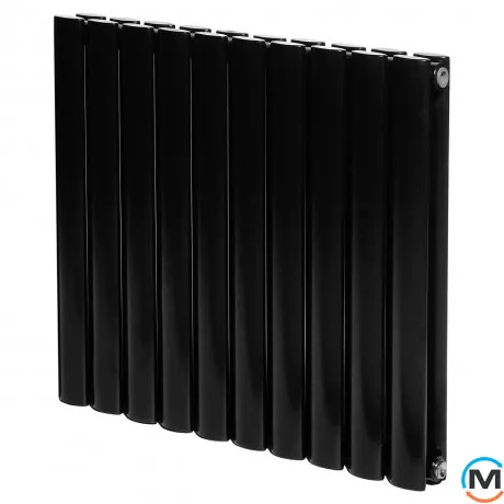 Горизонтальний дизайнерський радіатор ARTTIDESIGN Rimini II G 10/550/590/50 чорний матовий, Підключення радіатора: Нижнє, Виконання: Горизонтальний, Колір: Чорний, Висота (мм): 550, Кількість секцій: 10, Довжина (мм): 590, Кількість рядів: 2, фото 