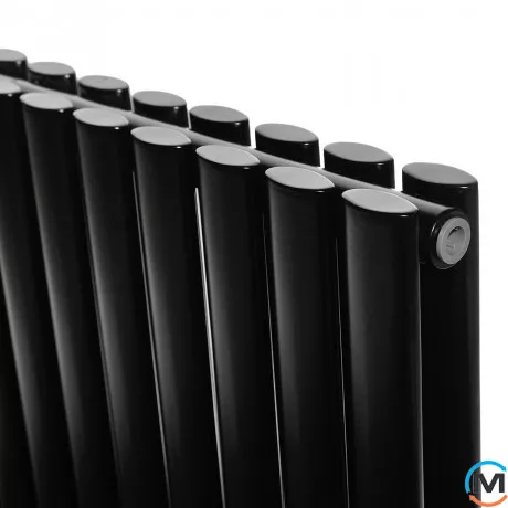 Горизонтальний дизайнерський радіатор ARTTIDESIGN Rimini II G 10/550/590/50 чорний матовий, Підключення радіатора: Нижнє, Виконання: Горизонтальний, Колір: Чорний, Висота (мм): 550, Кількість секцій: 10, Довжина (мм): 590, Кількість рядів: 2, фото , зображення 5