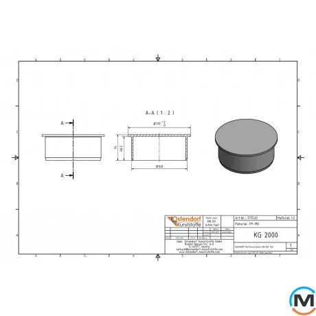 Заглушка канализационная Ostendorf KG2000M 150 мм, Диаметр (мм): 160, фото , изображение 2