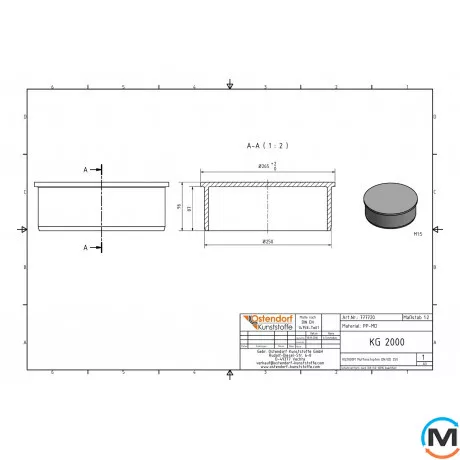 Заглушка канализационная Ostendorf KG2000M 250 мм, Диаметр (мм): 250, фото , изображение 2