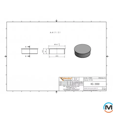Заглушка канализационная Ostendorf KG2000M 315 мм, Диаметр (мм): 315, фото , изображение 2