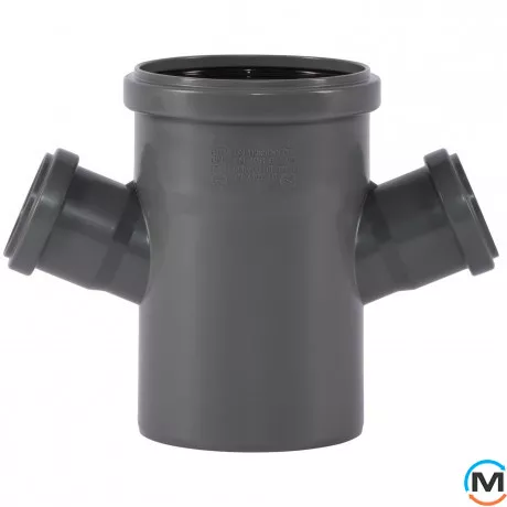 Крестовина канализационная Ostendorf HT-Safe 110/50*67˚, Вариант: 110/50х67, Вид канализации: Внутренняя, Тип канализации: Простая, Градус (град.): 67, Исполнение: Одноплоскостная, Диаметр (мм): 100, Материал: Полипропилен PPR, фото 