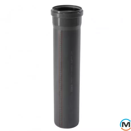 Труба каналізаційна Ostendorf HT-Safe 125*750, Варіант: З розтрубом, Вид каналізації: Внутрішня, Тип каналізації: Проста, Колір: Темно-сірий, Діаметр (мм): 125, Товщина стінки (мм): 3.1, Довжина (мм): 750, Матеріал: Поліпропілен PPR, фото 