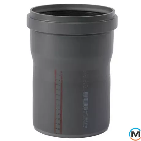 Труба каналізаційна Ostendorf HT-Safe 160*150, Варіант: З розтрубом, Вид каналізації: Внутрішня, Тип каналізації: Проста, Колір: Темно-сірий, Діаметр (мм): 160, Товщина стінки (мм): 3.9, Довжина (мм): 150, Матеріал: Поліпропілен PPR, фото 