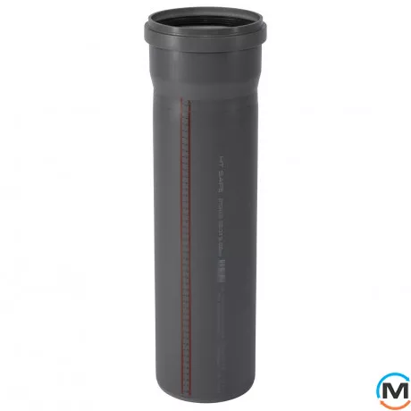 Труба каналізаційна Ostendorf HT-Safe 160*2000, Варіант: З розтрубом, Вид каналізації: Внутрішня, Тип каналізації: Проста, Колір: Темно-сірий, Діаметр (мм): 160, Товщина стінки (мм): 3.9, Довжина (мм): 2000, Матеріал: Поліпропілен PPR, фото 