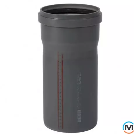 Труба каналізаційна Ostendorf HT-Safe 160*250, Варіант: З розтрубом, Вид каналізації: Внутрішня, Тип каналізації: Проста, Колір: Темно-сірий, Діаметр (мм): 160, Товщина стінки (мм): 3.9, Довжина (мм): 250, Матеріал: Поліпропілен PPR, фото 