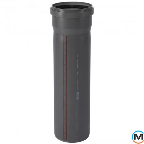 Труба каналізаційна Ostendorf HT-Safe 160*500, Варіант: З розтрубом, Вид каналізації: Внутрішня, Тип каналізації: Проста, Колір: Темно-сірий, Діаметр (мм): 160, Товщина стінки (мм): 3.9, Довжина (мм): 500, Матеріал: Поліпропілен PPR, фото 