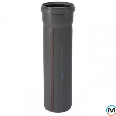 Труба каналізаційна Ostendorf HT-Safe 160*750, Варіант: З розтрубом, Вид каналізації: Внутрішня, Тип каналізації: Проста, Колір: Темно-сірий, Діаметр (мм): 160, Товщина стінки (мм): 3.9, Довжина (мм): 750, Матеріал: Поліпропілен PPR, фото 