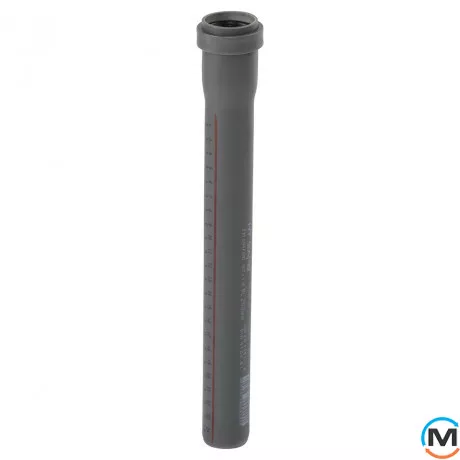 Труба каналізаційна Ostendorf HT-Safe 32*250, Варіант: З розтрубом, Вид каналізації: Внутрішня, Тип каналізації: Проста, Колір: Темно-сірий, Діаметр (мм): 32, Товщина стінки (мм): 1.8, Довжина (мм): 250, Матеріал: Поліпропілен PPR, фото 