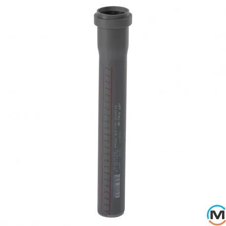 Труба каналізаційна Ostendorf HT-Safe 40*250, Варіант: З розтрубом, Вид каналізації: Внутрішня, Тип каналізації: Проста, Колір: Темно-сірий, Діаметр (мм): 40, Товщина стінки (мм): 1.8, Довжина (мм): 250, Матеріал: Поліпропілен PPR, фото 