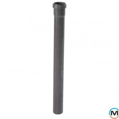 Труба каналізаційна Ostendorf HT-Safe 50*1000, Варіант: З розтрубом, Вид каналізації: Внутрішня, Тип каналізації: Проста, Колір: Темно-сірий, Діаметр (мм): 50, Товщина стінки (мм): 1.8, Довжина (мм): 1000, Матеріал: Поліпропілен PPR, фото 