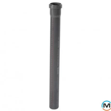 Труба каналізаційна Ostendorf HT-Safe 50*1500, Варіант: З розтрубом, Вид каналізації: Внутрішня, Тип каналізації: Проста, Колір: Темно-сірий, Діаметр (мм): 50, Товщина стінки (мм): 1.8, Довжина (мм): 1500, Матеріал: Поліпропілен PPR, фото 