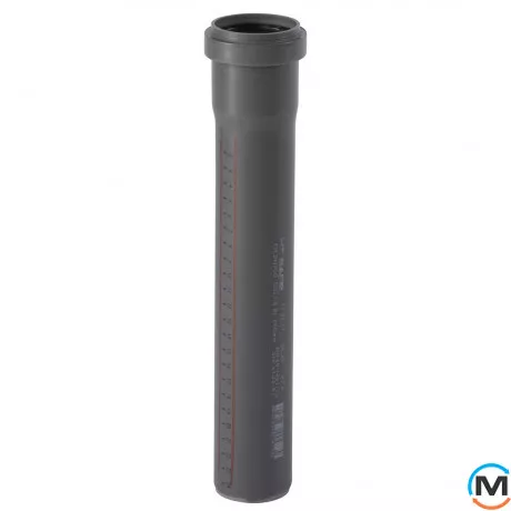 Труба каналізаційна Ostendorf HT-Safe 50*250, Варіант: З розтрубом, Вид каналізації: Внутрішня, Тип каналізації: Проста, Колір: Темно-сірий, Діаметр (мм): 50, Товщина стінки (мм): 1.8, Довжина (мм): 250, Матеріал: Поліпропілен PPR, фото 