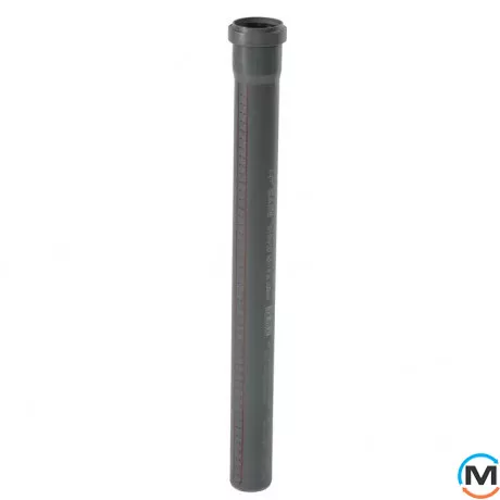 Труба каналізаційна Ostendorf HT-Safe 50*3000, Варіант: З розтрубом, Вид каналізації: Внутрішня, Тип каналізації: Проста, Колір: Темно-сірий, Діаметр (мм): 50, Товщина стінки (мм): 1.8, Довжина (мм): 3000, Матеріал: Поліпропілен PPR, фото 