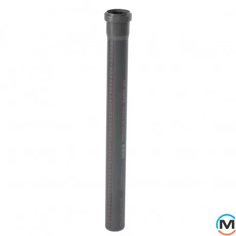Труба каналізаційна Ostendorf HT-Safe 50*500, Варіант: З розтрубом, Вид каналізації: Внутрішня, Тип каналізації: Проста, Колір: Темно-сірий, Діаметр (мм): 50, Товщина стінки (мм): 1.8, Довжина (мм): 500, Матеріал: Поліпропілен PPR, фото 