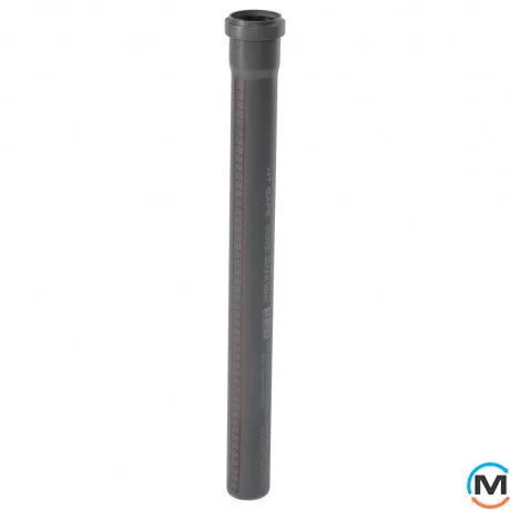 Труба каналізаційна Ostendorf HT-Safe 50*750, Варіант: З розтрубом, Вид каналізації: Внутрішня, Тип каналізації: Проста, Колір: Темно-сірий, Діаметр (мм): 50, Товщина стінки (мм): 1.8, Довжина (мм): 750, Матеріал: Поліпропілен PPR, фото 