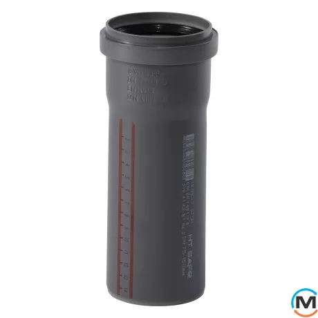 Труба каналізаційна Ostendorf HT-Safe 75*150, Варіант: З розтрубом, Вид каналізації: Внутрішня, Тип каналізації: Проста, Колір: Темно-сірий, Діаметр (мм): 75, Товщина стінки (мм): 1.9, Довжина (мм): 150, Матеріал: Поліпропілен PPR, фото 