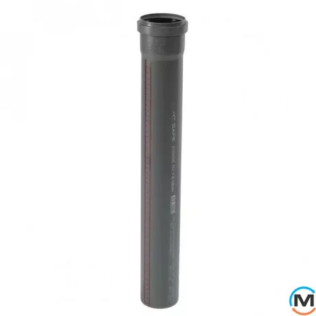 Труба каналізаційна Ostendorf HT-Safe 75*1500, Варіант: З розтрубом, Вид каналізації: Внутрішня, Тип каналізації: Проста, Колір: Темно-сірий, Діаметр (мм): 75, Товщина стінки (мм): 1.9, Довжина (мм): 1500, Матеріал: Поліпропілен PPR, фото 