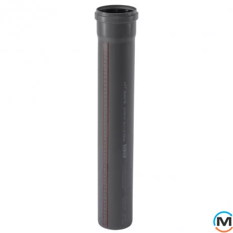 Труба каналізаційна Ostendorf HT-Safe 90*1500, Варіант: З розтрубом, Вид каналізації: Внутрішня, Тип каналізації: Проста, Колір: Темно-сірий, Діаметр (мм): 90, Товщина стінки (мм): 2.2, Довжина (мм): 1500, Матеріал: Поліпропілен PPR, фото 