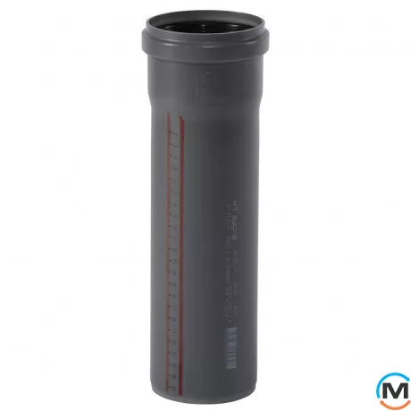 Труба каналізаційна Ostendorf HT-Safe 90*250, Варіант: З розтрубом, Вид каналізації: Внутрішня, Тип каналізації: Проста, Колір: Темно-сірий, Діаметр (мм): 90, Товщина стінки (мм): 2.2, Довжина (мм): 250, Матеріал: Поліпропілен PPR, фото 