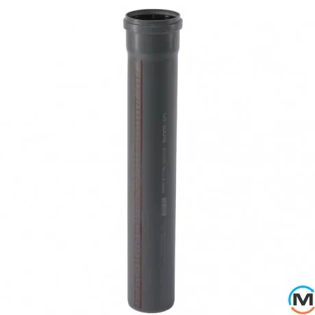 Труба каналізаційна Ostendorf HT-Safe 90*750, Варіант: З розтрубом, Вид каналізації: Внутрішня, Тип каналізації: Проста, Колір: Темно-сірий, Діаметр (мм): 90, Товщина стінки (мм): 2.2, Довжина (мм): 750, Матеріал: Поліпропілен PPR, фото 