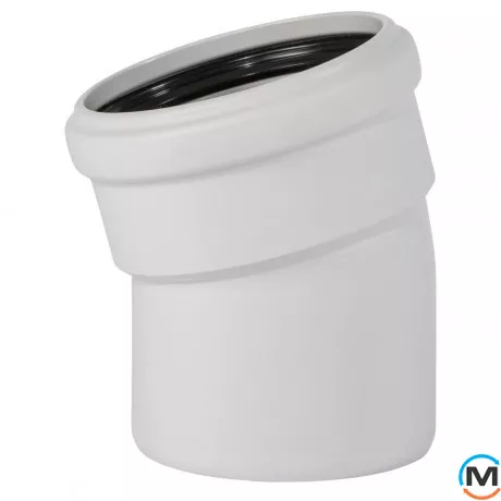 Коліно каналізаційне Ostendorf Skolan db 110х15, Вид каналізації: Внутрішня, Тип каналізації: Безшумна, Градус (град.): 15, Колір: Світло сірий, Діаметр (мм): 100, Матеріал: Поліпропілен PPR, фото 