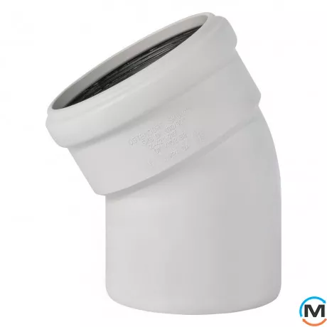 Колено канализационное Ostendorf Skolan db 110х30, Вид канализации: Внутренняя, Тип канализации: Бесшумная, Градус (град.): 30, Цвет: Светло-серый, Диаметр (мм): 100, Материал: Полипропилен PPR, фото 