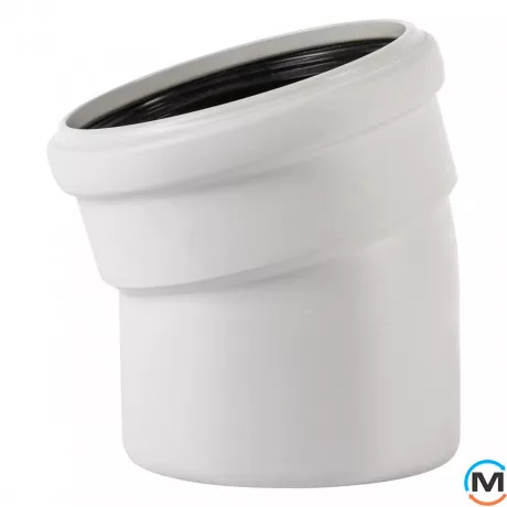 Колено канализационное Ostendorf Skolan db 125х15, Вид канализации: Внутренняя, Тип канализации: Бесшумная, Градус (град.): 15, Цвет: Светло-серый, Диаметр (мм): 125, Материал: Полипропилен PPR, фото 