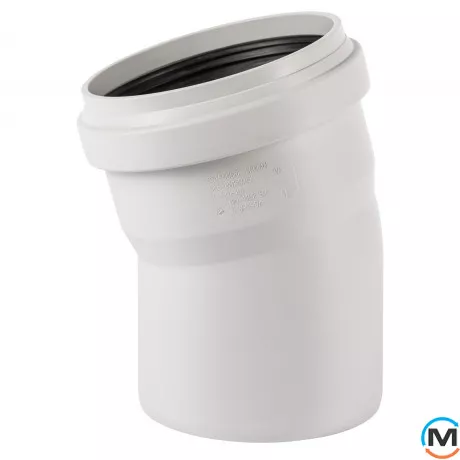 Колено канализационное Ostendorf Skolan db 150х15, Вид канализации: Внутренняя, Тип канализации: Бесшумная, Градус (град.): 15, Цвет: Светло-серый, Диаметр (мм): 150, Материал: Полипропилен PPR, фото 