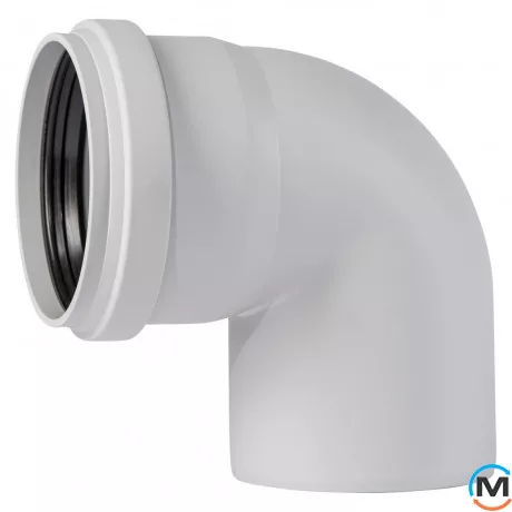 Колено канализационное Ostendorf Skolan db 150х87, Вид канализации: Внутренняя, Тип канализации: Бесшумная, Градус (град.): 90, Цвет: Светло-серый, Диаметр (мм): 150, Материал: Полипропилен PPR, фото 