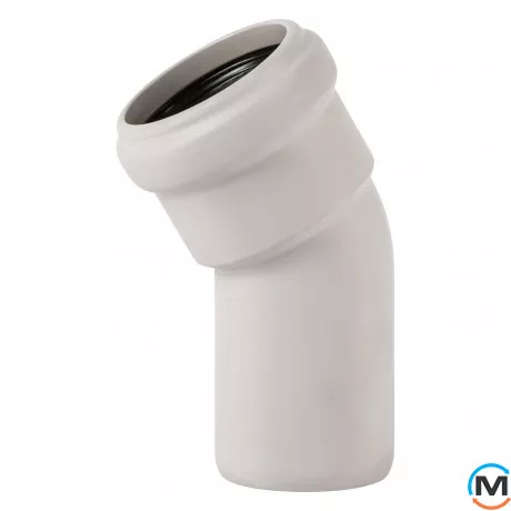 Колено канализационное Ostendorf Skolan db 58х30, Вид канализации: Внутренняя, Тип канализации: Бесшумная, Градус (град.): 30, Цвет: Светло-серый, Диаметр (мм): 50, Материал: Полипропилен PPR, фото 