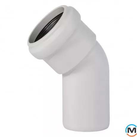 Коліно каналізаційне Ostendorf Skolan db 58х45, Вид каналізації: Внутрішня, Тип каналізації: Безшумна, Градус (град.): 45, Колір: Світло сірий, Діаметр (мм): 50, Матеріал: Поліпропілен PPR, фото 