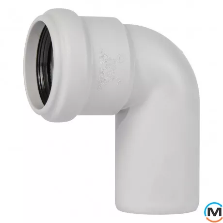 Коліно каналізаційне Ostendorf Skolan db 58х87, Вид каналізації: Внутрішня, Тип каналізації: Безшумна, Градус (град.): 90, Колір: Світло сірий, Діаметр (мм): 50, Матеріал: Поліпропілен PPR, фото 