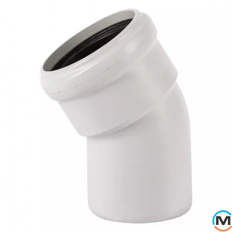 Колено канализационное Ostendorf Skolan db 75х30, Вид канализации: Внутренняя, Тип канализации: Бесшумная, Градус (град.): 30, Цвет: Светло-серый, Диаметр (мм): 75, Материал: Полипропилен PPR, фото 