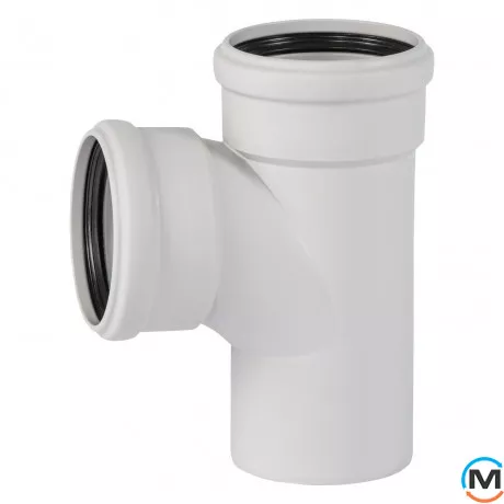 Трійник каналізаційний Ostendorf Skolan db 110/110х87, Вид каналізації: Внутрішня, Тип каналізації: Безшумна, Градус (град.): 90, Модифікація: 100/100х87, Колір: Світло сірий, Діаметр (мм): 100, Матеріал: Поліпропілен PPR, фото 