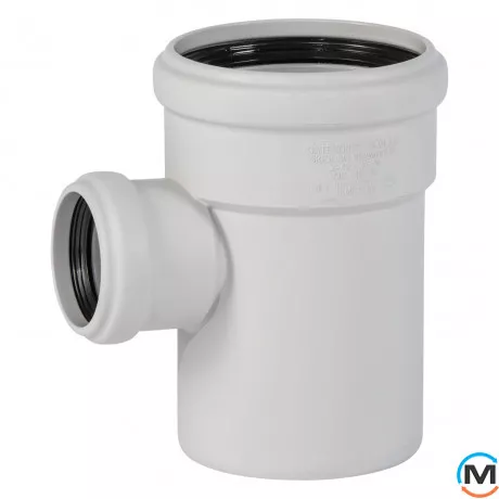 Тройник канализационный Ostendorf Skolan db 110/58х87, Вид канализации: Внутренняя, Тип канализации: Бесшумная, Градус (град.): 90, Модификация: 100/50х87, Цвет: Светло-серый, Диаметр (мм): 100, Материал: Полипропилен PPR, фото 