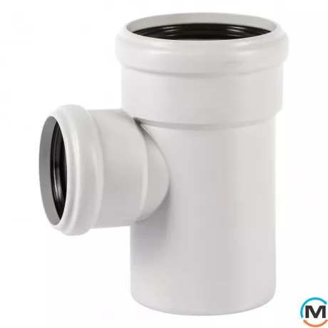 Тройник канализационный Ostendorf Skolan db 110/70х87, Вид канализации: Внутренняя, Тип канализации: Бесшумная, Градус (град.): 90, Модификация: 100/70х87, Цвет: Светло-серый, Диаметр (мм): 100, Материал: Полипропилен PPR, фото 