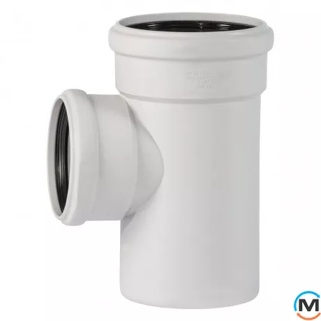 Тройник канализационный Ostendorf Skolan db 125/110х87, Вид канализации: Внутренняя, Тип канализации: Бесшумная, Градус (град.): 90, Модификация: 125/100х87, Цвет: Светло-серый, Диаметр (мм): 125, Материал: Полипропилен PPR, фото 