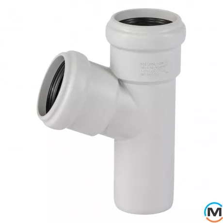 Трійник каналізаційний Ostendorf Skolan db 58/58х45, Вид каналізації: Внутрішня, Тип каналізації: Безшумна, Градус (град.): 45, Модифікація: 50/50х45, Колір: Світло сірий, Діаметр (мм): 50, Матеріал: Поліпропілен PPR, фото 