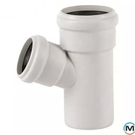 Тройник канализационный Ostendorf Skolan db 75/58х67, Вид канализации: Внутренняя, Тип канализации: Бесшумная, Градус (град.): 67, Модификация: 75/50х67, Цвет: Светло-серый, Диаметр (мм): 75, Материал: Полипропилен PPR, фото 