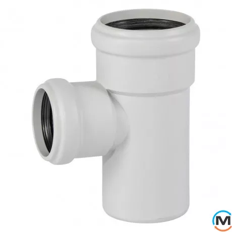 Тройник канализационный Ostendorf Skolan db 75/58х87, Вид канализации: Внутренняя, Тип канализации: Бесшумная, Градус (град.): 90, Модификация: 75/50х87, Цвет: Светло-серый, Диаметр (мм): 75, Материал: Полипропилен PPR, фото 