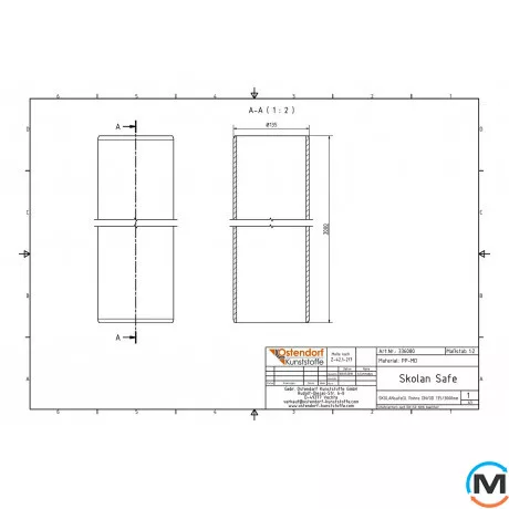 Труба каналізаційна Ostendorf без розтруба Skolan db 125х3000, Варіант: Без розтрубу, Вид каналізації: Внутрішня, Тип каналізації: Безшумна, Колір: Світло сірий, Діаметр (мм): 125, Товщина стінки (мм): 5.3, Довжина (мм): 3000, Матеріал: Поліпропілен PPR, фото , зображення 2